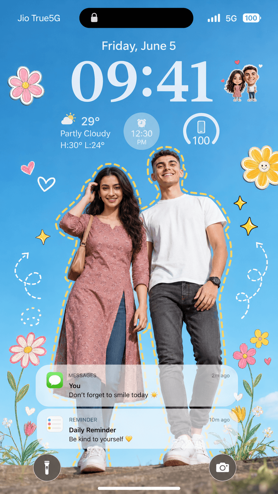 Happy Moments On A Digital Lock Screen Prompt